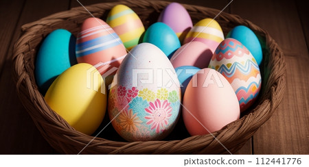 Many patterned easter eggs, generative ai Many patterned easter eggs, generative ai 112441776