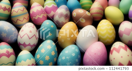 多圖案的復活節彩蛋，生成ai 112441793