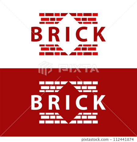 Abstract design simple red brick logo vector building material template illustration Abstract design simple red brick logo vector building material template illustration 112441874