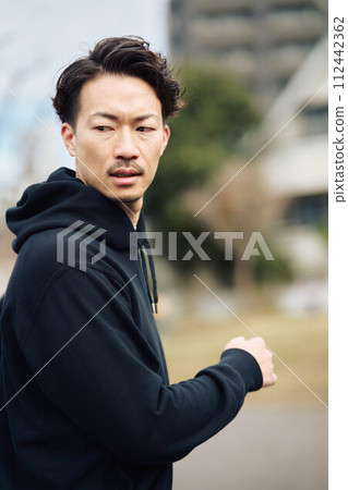 Men jogging Men jogging 112442362