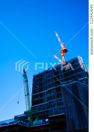 Large-scale construction site Takanawa area undergoing redevelopment 2024.02 i-2 High saturation contrast 112442645