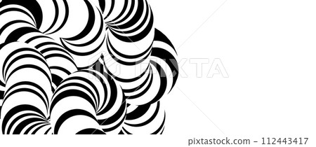 Abstract twisted tubes background. Black white striped cord knot concept wallpaper. Liquid line pipes shape for banner, poster, flyer, booklet, brochure, leaflet. Vector flowing ropes backdrop overlay Abstract twisted tubes background. Black white striped cord knot concept wallpaper. Liquid line pipes shape for banner, poster, flyer, booklet, brochure, leaflet. Vector flowing ropes backdrop overlay 112443417