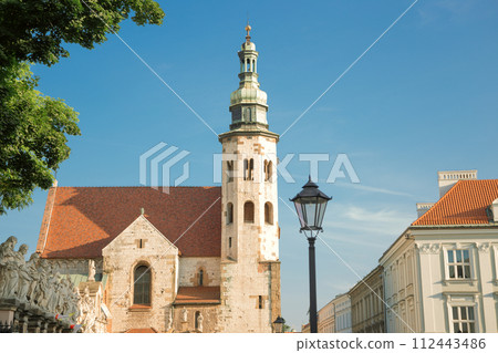 St. Andrew's Church and medieval building in Krakow, Poland 112443486
