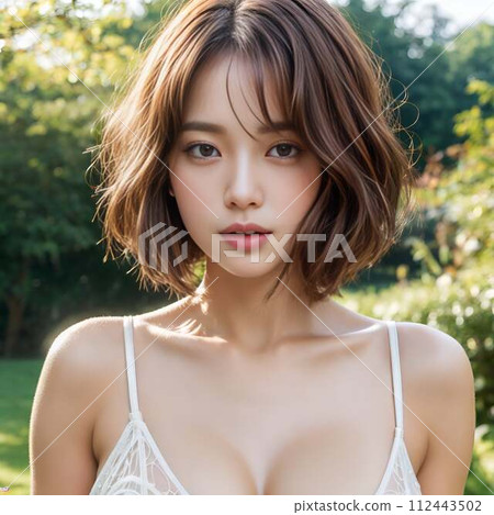 Big breasted lady with high exposure 112443502