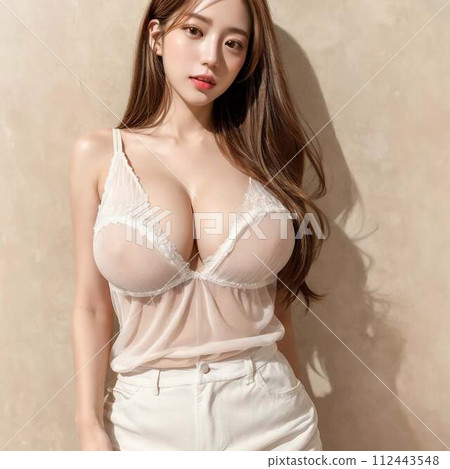 Big breasted lady with high exposure 112443548