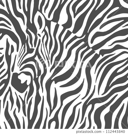Abstract animalistic print with a zebra head. 112443840