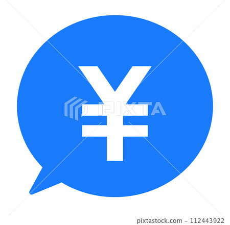 Simple blue circle symbol and speech bubble Simple blue circle symbol and speech bubble 112443922