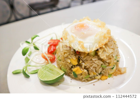 stir-fried rice, stir fried rice or fried rice with sunny side up egg or fried egg stir-fried rice, stir fried rice or fried rice with sunny side up egg or fried egg 112444572