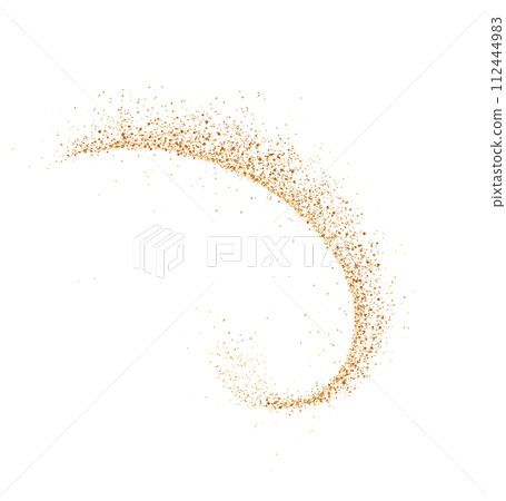 Curl of golden glitter dust realistic vector illustration 112444983