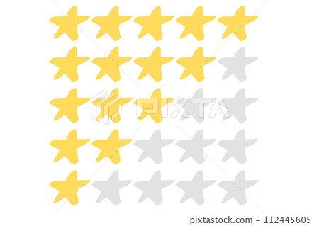 Illustration material for handwritten star word of mouth and reviews 112445605