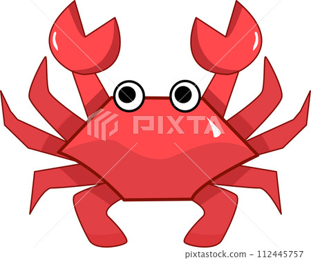 Cute red crab. a sea creature in a cartoon childish style 112445757