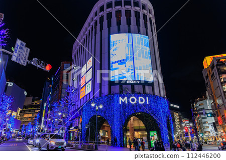 東京澀谷區城市景觀 澀谷莫迪夜景 東京澀谷區城市景觀 澀谷莫迪夜景 112446200