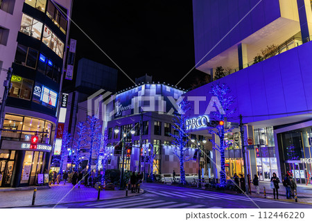 Cityscape of Shibuya Ward, Tokyo Night view of Shibuya Parco 112446220