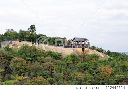 View of the ancient mountain castle Kinojo West Gate, Soja City, Okayama Prefecture 112446224