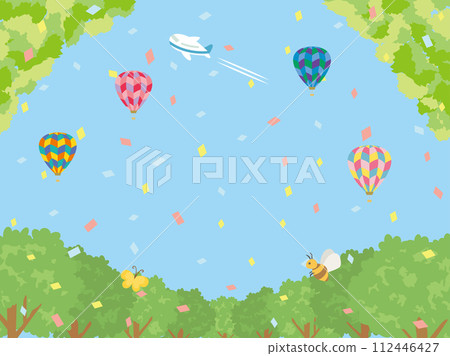 清新的綠色風景背景 112446427