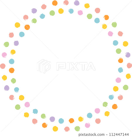 Double circle made with cute hand-drawn dots Double circle made with cute hand-drawn dots 112447144