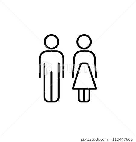 Male and female icon thin line for web and mobile, modern minimalistic flat design. Vector icon on background. 112447602