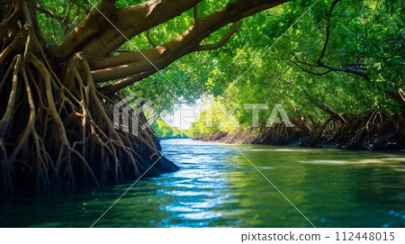 紅樹林、水和綠色自然景觀 112448015