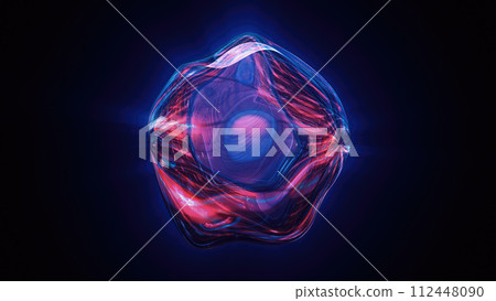 Purple blue liquid energy plasma futuristic magic round ball sphere. Abstract background Purple blue liquid energy plasma futuristic magic round ball sphere. Abstract background 112448090
