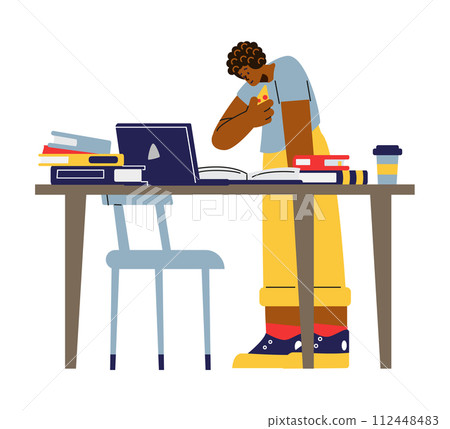 Concentrated study vector illustration Concentrated study vector illustration 112448483