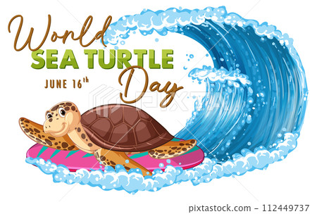 Celebrating World Sea Turtle Day Illustration Celebrating World Sea Turtle Day Illustration 112449737