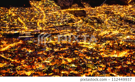 Beautiful cityscape night view of La Paz Beautiful cityscape night view of La Paz 112449937