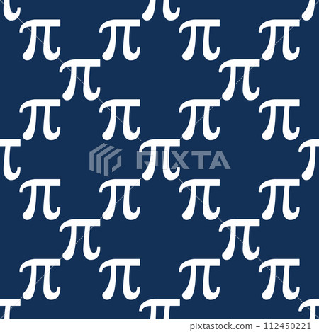 Pi Sign vector Mathematics and Science seamless pattern with blue background 112450221