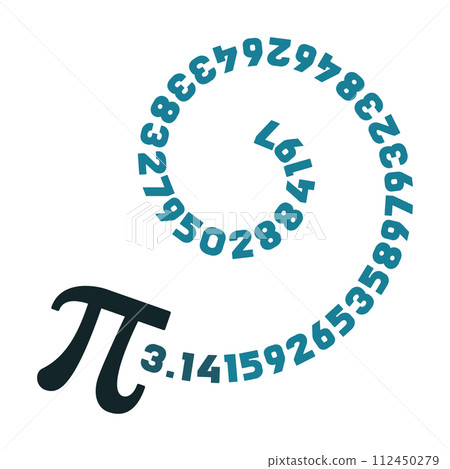 3,14 PI Spiral vector Irrational Mumber Mathematics illustration - math banner 112450279