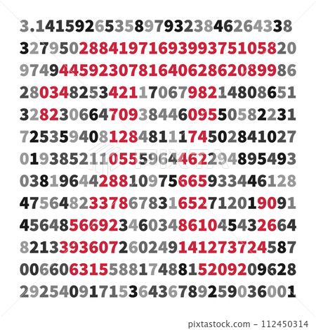 Pi 3.1415 vector Mathematics illustration or banner - Math background 112450314