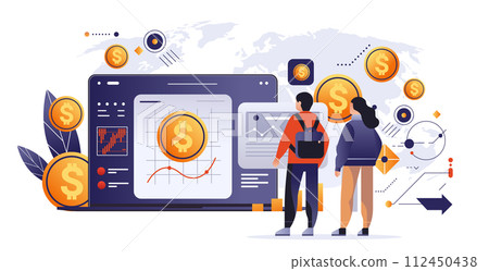 people analyzing graphs and diagrams financial security reliability stability growth fintech business investment concept people analyzing graphs and diagrams financial security reliability stability growth fintech business investment concept 112450438