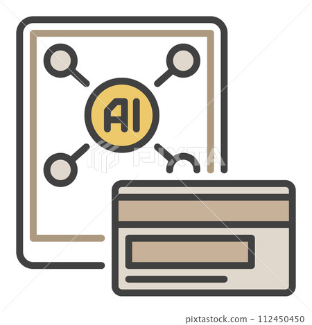 Payment with AI Smartphone vector AI colored icon or symbol Payment with AI Smartphone vector AI colored icon or symbol 112450450