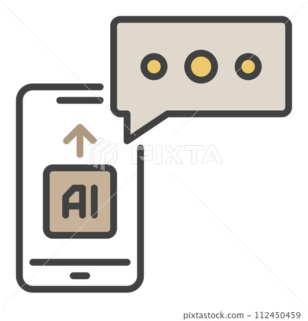 Smartphone with AI Chat vector colored icon or logo element 112450459