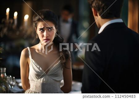 Family quarrel, negative interpersonal relationships, hatred and disregard for each other's respect, scandals and clashes in a married couple, husband and wife, boyfriend and girlfriend, Family quarrel, negative interpersonal relationships, hatred and disregard for each other's respect, scandals and clashes in a married couple, husband and wife, boyfriend and girlfriend, 112450483