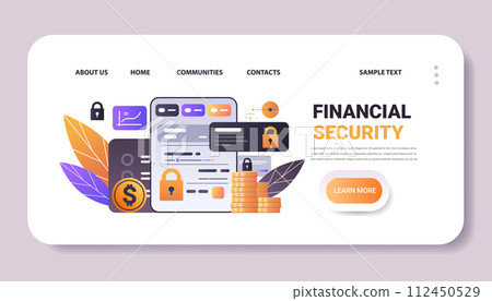 financial security money protection reliability stability growth fintech business investment concept horizontal copy space 112450529