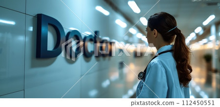 Medical concept, family doc, doctor online. Clinic Hospital Holistic health approach. innovative medical care, Patient-centered care .Banner copyspace background . 112450551