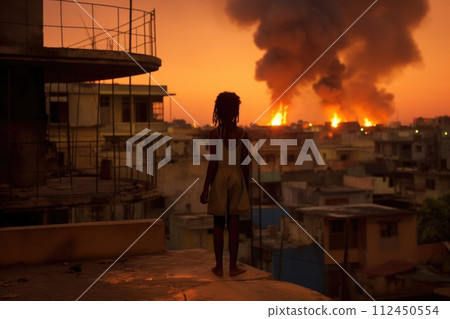 The result of military action between different nations. The consequences are terrible wars, destruction of people's infrastructure. Human rescue, fires and house demolition. Conflict clash saving. 112450554