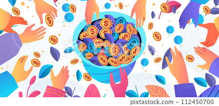human hands putting dollar coins financial banking wealth transformation technology fintech business investment human hands putting dollar coins financial banking wealth transformation technology fintech business investment 112450700