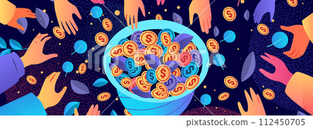human hands putting dollar coins financial banking wealth transformation technology fintech business investment human hands putting dollar coins financial banking wealth transformation technology fintech business investment 112450705