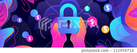 money global payment security and protection financial banking wealth transformation technology fintech business investment shopping concept 112450718