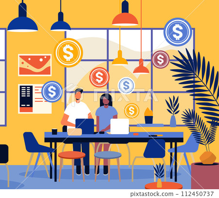 mix race businesspeople working in creative co-working center young men women freelancers team using laptops in modern office mix race businesspeople working in creative co-working center young men women freelancers team using laptops in modern office 112450737