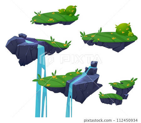 Game ui level map floating rocky land islands 112450934