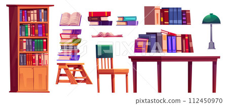Public library books, furniture and equipment 112450970