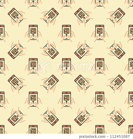 Hands Holding AI Smartphone vector Artificial Intelligence Tech colored Seamless Pattern Hands Holding AI Smartphone vector Artificial Intelligence Tech colored Seamless Pattern 112451087