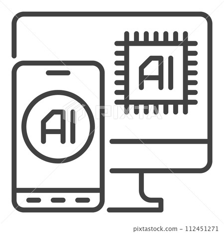 AI in Smartphone and Computer vector Artificial Intelligence Phone linear icon or symbol AI in Smartphone and Computer vector Artificial Intelligence Phone linear icon or symbol 112451271