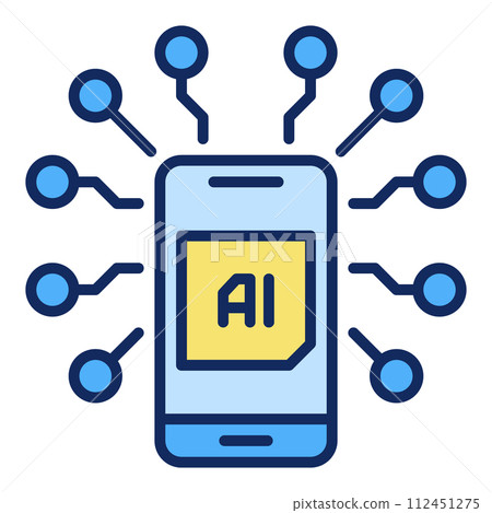 AI Smart Phone Device vector colored modern icon or sign 112451275