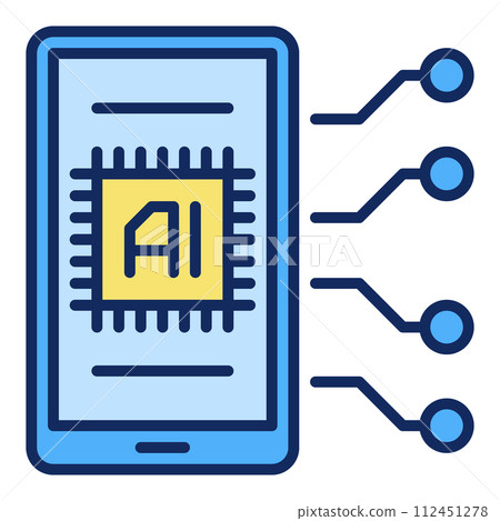 AI Smartphone vector Artificial Intelligence Device colored icon or design element AI Smartphone vector Artificial Intelligence Device colored icon or design element 112451278
