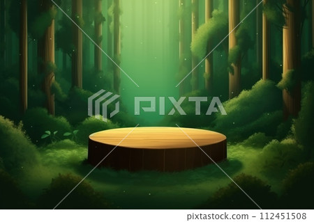 Empty minimal natural wooden podium background for product Empty minimal natural wooden podium background for product 112451508