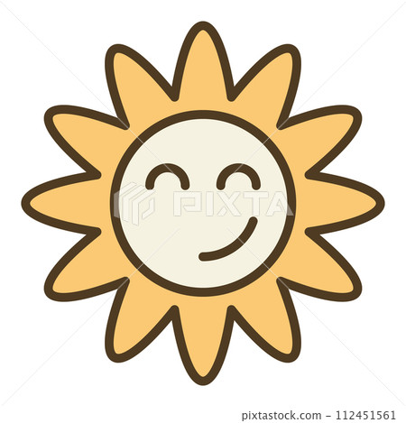 Hippie Groovy Smiling Flower vector colored icon or design element Hippie Groovy Smiling Flower vector colored icon or design element 112451561