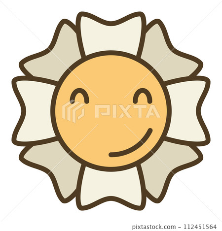 Hippy Flower vector colored icon or sign in Groovy style Hippy Flower vector colored icon or sign in Groovy style 112451564