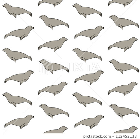 Vector seamless pattern of hand drawn seal 112452138